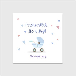 Personalised baby greeting card | Salam little one | Mubarak | Greeting card | Newborn Card | Muslim Baby Card | Personalised | Baby boy