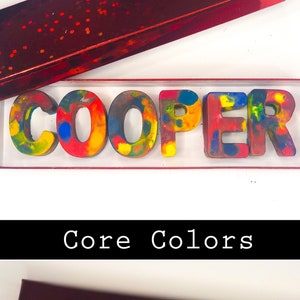 Nombre Personalizado Crayones; Nombres de Crayon; Letras de Crayon; Favor de la fiesta de cumpleaños de los niños; Nombre personalizado de la carta de Crayon