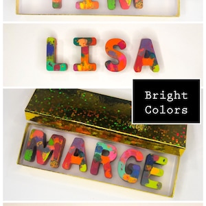 Nombres de crayones; Letras de crayones; Recuerdos de fiesta de cumpleaños para niños; Nombre personalizado con letras de crayones