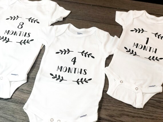 Milestone Onesies; Monthly Onesies; Age Onesies; Baby Ages Onesies - Main Image
