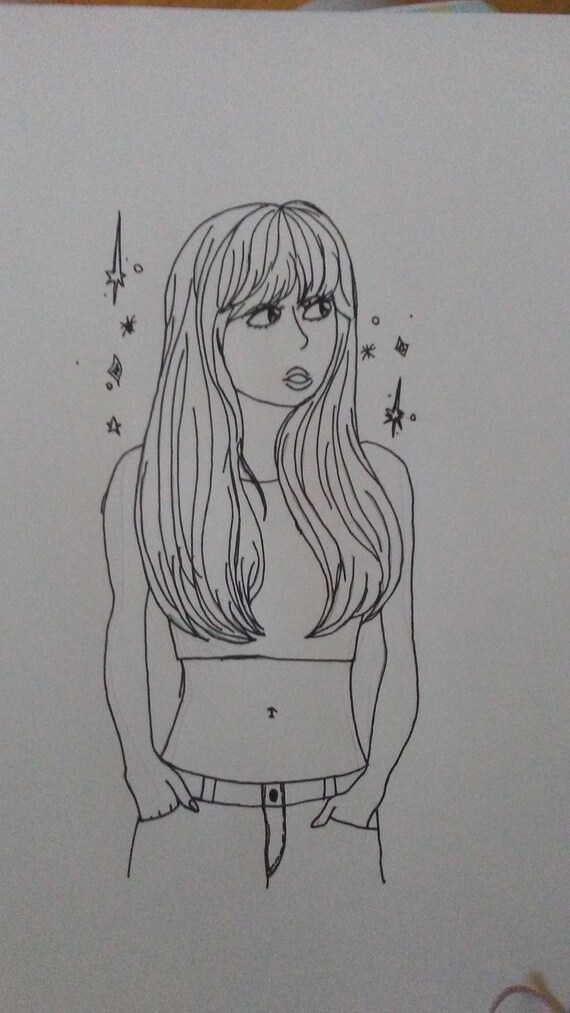 Lisa Blackpink Sketch Fanart Etsy