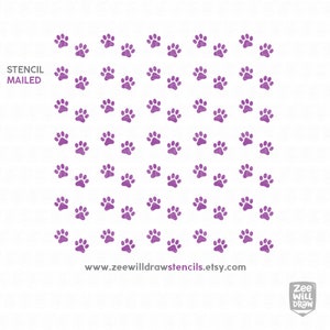 Paw prints pattern stencil for cookies, cakes and crafting