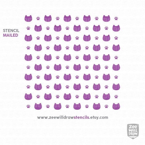 Paw Print Stencil Etsy UK