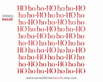 Ho ho ho Pattern background Stencil for cookies, cakes and crafting