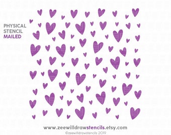 Messy hearts Pattern Stencil