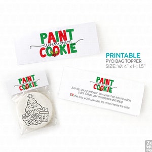 Paint Your Own Cookie Christmas printable bag topper