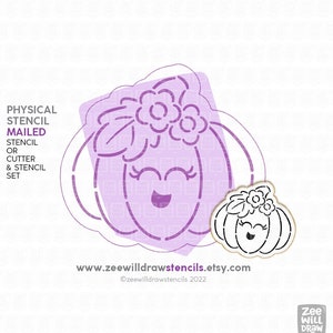 Pumpkin with Flowers PYO Cookie Stencil and Cutter Set