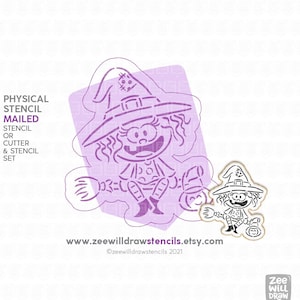 Witch PYO Cookie Stencil and Cutter Set - Halloween Crafting