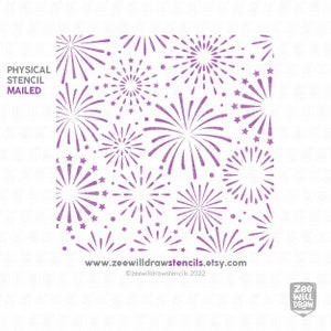 Fireworks Stencil for cookies, cakes and crafting