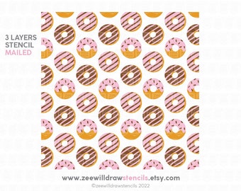 Donuts 3 part Stencil for cookies, cakes and crafting