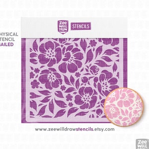 Peony stencil for cookies, cakes and crafting