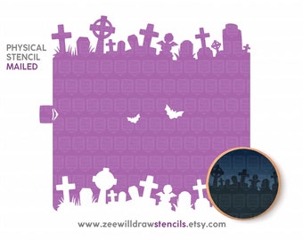 Graveyard edge stencil for cookies, cakes and crafting