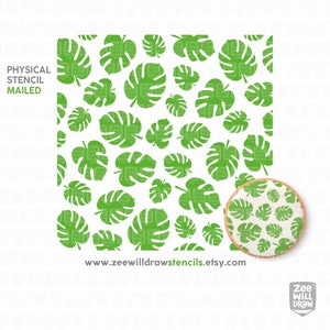 Tropical leaves stencil for cookies, cakes and crafting