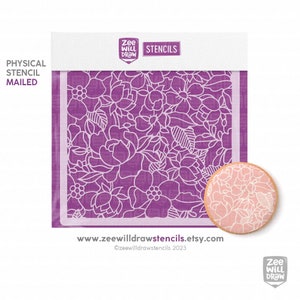 Floral pattern stencil for cookies, cakes and crafting