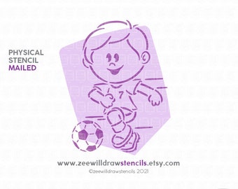 Boy playing football PYO cookie Stencil - 2