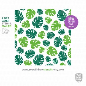 Tropical leaves stencil for cookies and cakes - 2 or 1 LAYER