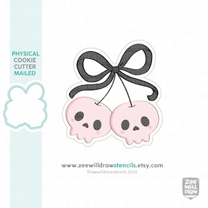 Skull cherries with bow cookie cutter