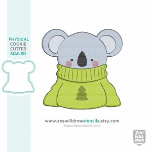 Koala with ugly sweater cookie cutter