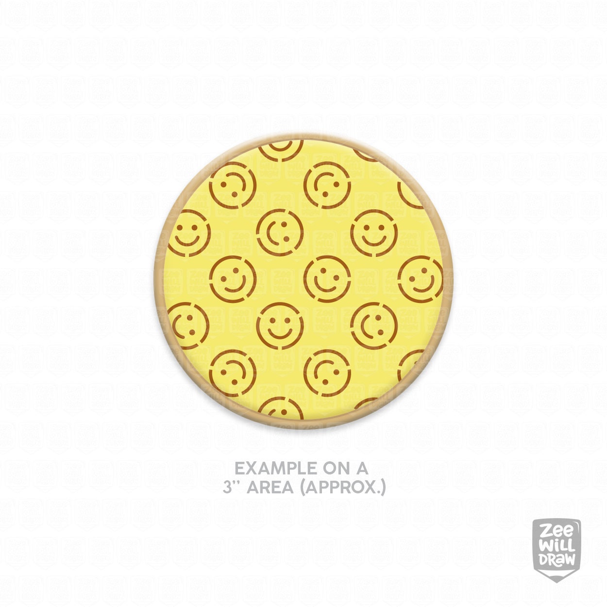 Smirking Emoji Cookie Stencil - bakeartstencils