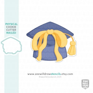 Coquette grad cap plaque cookie cutter