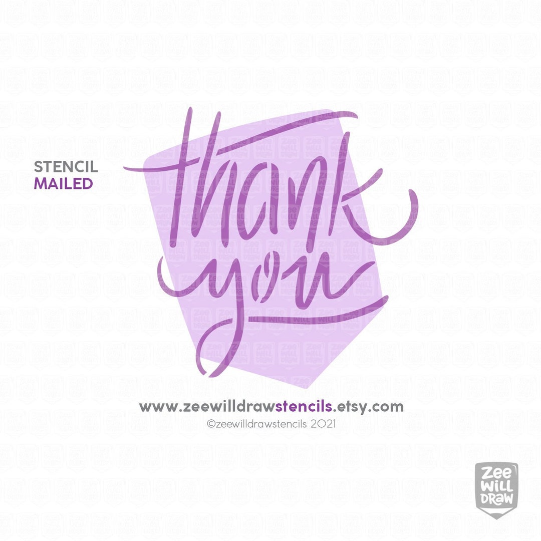 Thank You Handwritten Stencil for Cookies, Cakes and Crafting. - Etsy