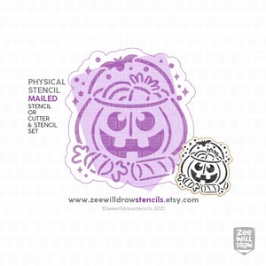 Halloween candy bucket PYO stencil for cookies, cakes and crafting