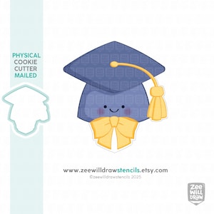 Grad hat with bow cookie cutter