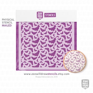 Bats scatter Stencil for cookies, cakes and crafting