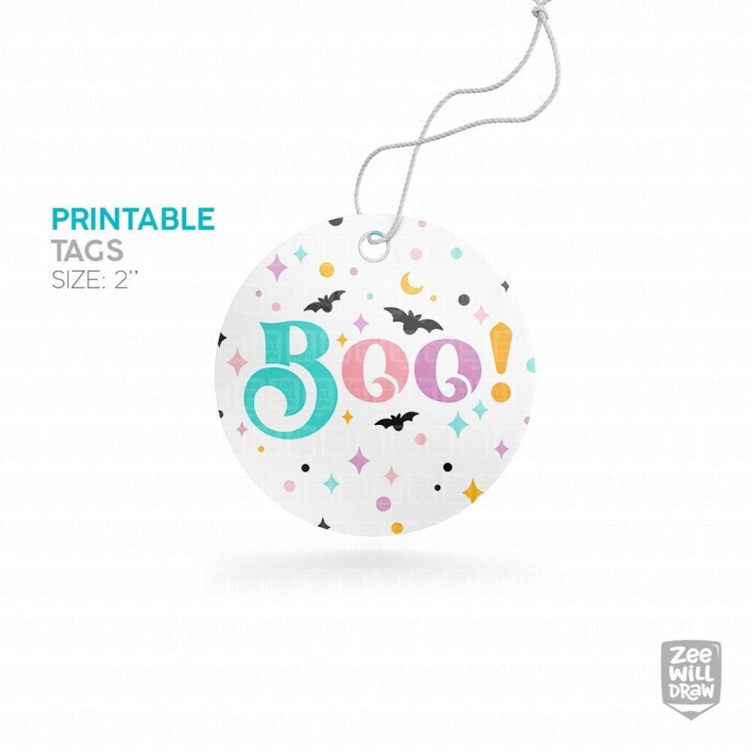 Boo, Halloween PRINTABLE Tags - Etsy
