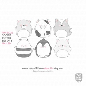 Squishies set of 6 cookie cutters