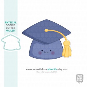 Grad hat with bow cookie cutter
