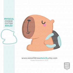 Capybara with bagpack cookie cutter