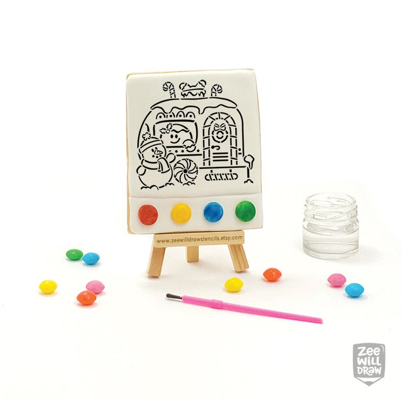 Christmas Campervan PYO Stencil for cookies and crafting