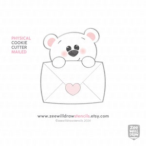 Emporte-pièce ours avec lettre d'amour