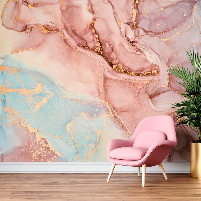 Marble Wallpaper Peel and Stick Wallpaper Living Room Wall Etsy