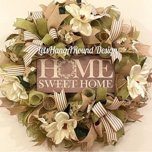 Magnolia Wreath, Summer Wreath, Everyday Wreath, Magnolia Wreaths, Mother’s Day Gift, Magnolia Front Door Wreath, Magnolia Farmhouse Wreath