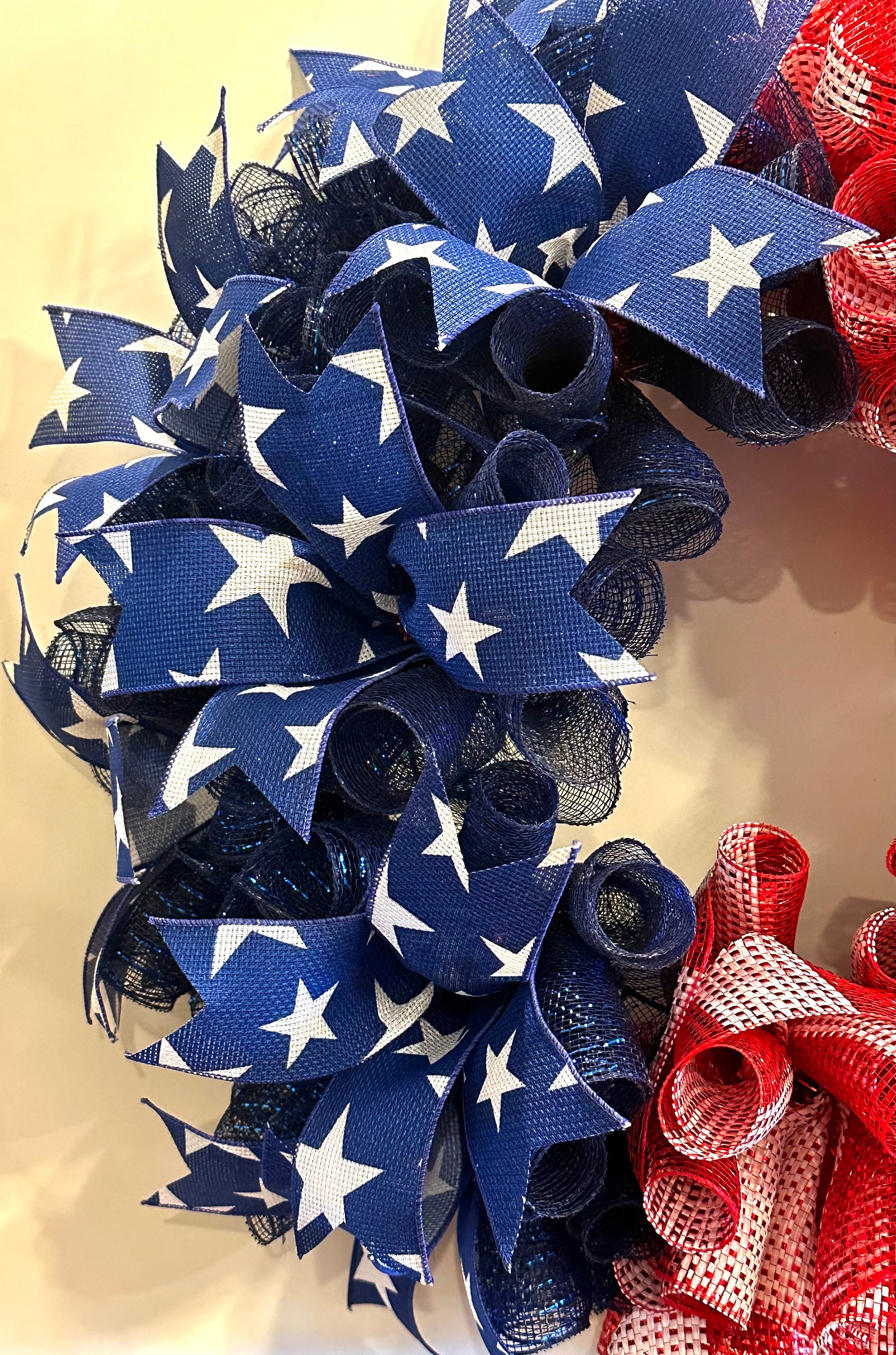 Patriotic Flag Wreath, Flag Wreath, Red White & Blue Wreath, American ...