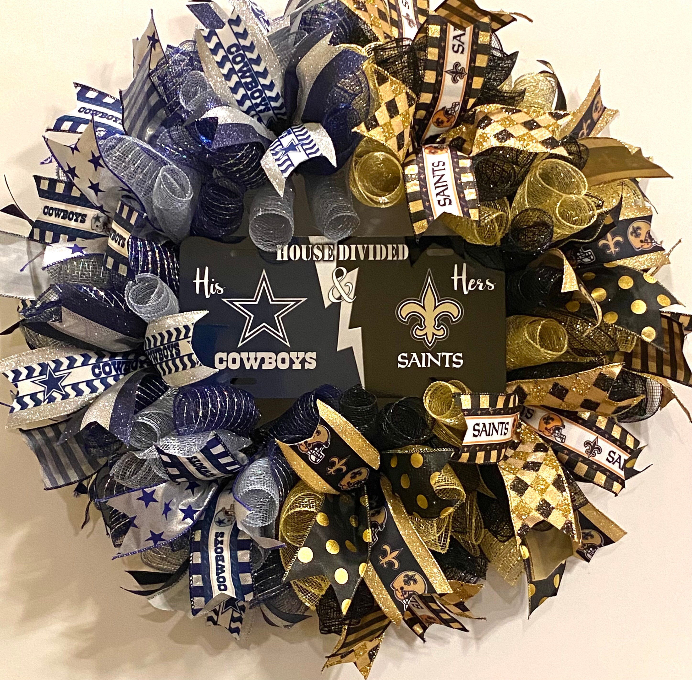 House Divided Wreath House Divided Wreaths Football Wreath Etsy