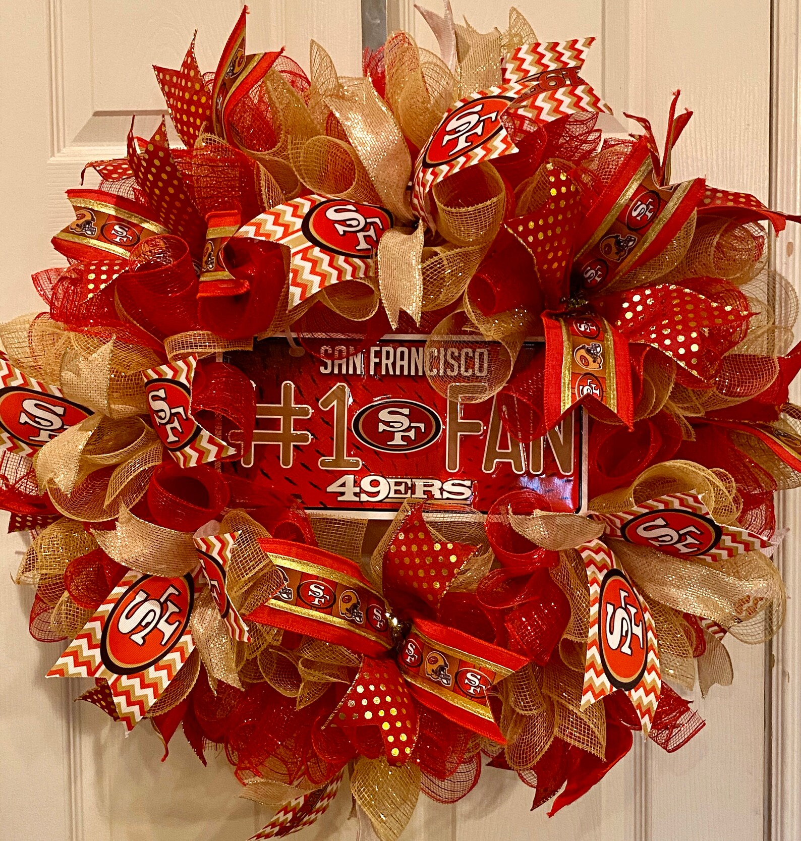 49ers Deco Mesh Wreath/49ers Wreath/sf 49ers Wreath/nfl Etsy