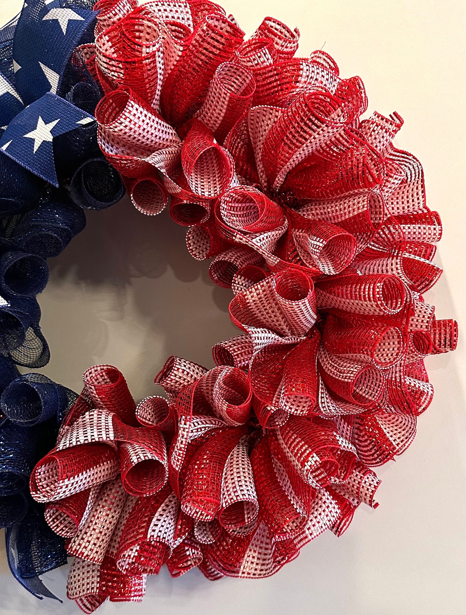 Patriotic Flag Wreath, Flag Wreath, Red White & Blue Wreath, American ...