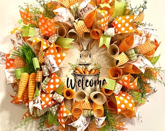 Easter Bunny Wreath, Easter Spring Wreath,  Easter Wreath for Front Door, Bunny Easter Wreath, Easter Wreath, Easter Wreaths