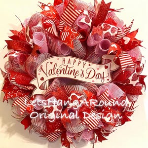 Valentines Wreath, Valentines Wreaths, Valentine&#39;s Day Wreath, Valentine&#39;s Wreaths, Red Pink Valentines Wreath, Valentines Day Wreaths