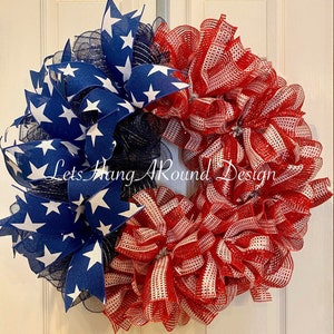 Patriotic Wreath Flag, Memorial Day Wreath, 4th of July Wreath, Patriotic Wreath, Flag Patriotic Wreath, Veteran's Day Wreath, Flag Wreath