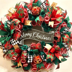 Christmas Wreath, Christmas Wreaths,  Classic Christmas Wreath, Red and Green Christmas Wreath, Christmas Wreath For Front Door