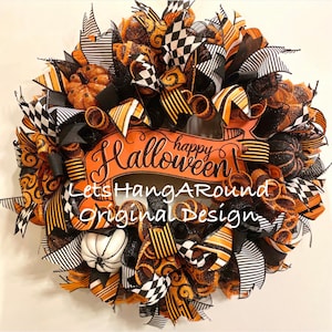 Halloween Wreath, Halloween Door Wreath, Halloween Front Door Wreath, Halloween, Halloween Decor, Halloween Door Wreaths, Halloween Wreaths