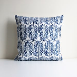 Blue / Green / Navy / Black Palm Tree Leaves Throw Pillow Cover - Decorative Cushion Cover, Tropical Pillow Case 20x20 18x18 inch /45x45cm