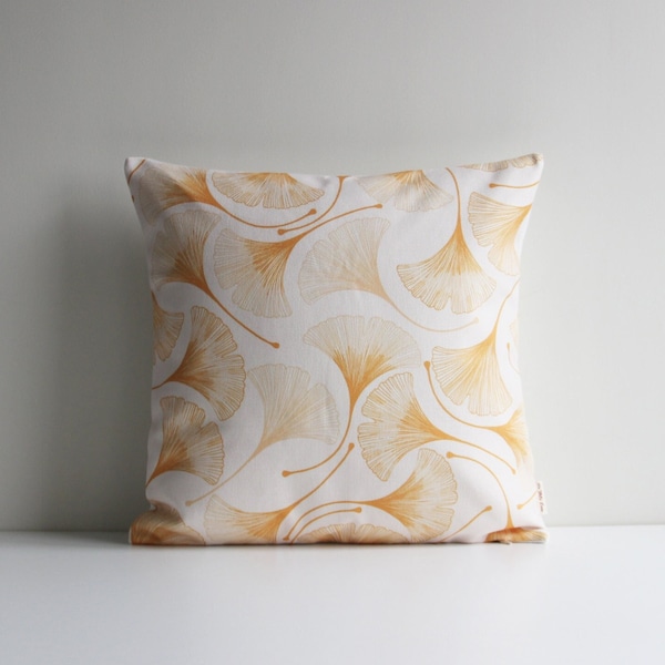 Golden Gingko Leaves Morden Throw Pillow Cover - Nature Plants Decor Cushion Cover, Golden Cushion Cover 45x45cm 18x18 20x20 pillow case