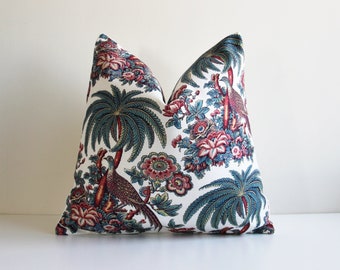 Chinoiserie Tropical Throw Pillow Cover - Chinoise Exotique Scenic Cushion Cover, Classic 18x18 20x20 Printed Pillow Case