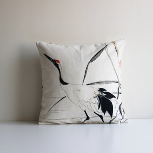 Federa per cuscino con gru giapponese e pino, antica decorazione in stile asiatico, federa per cuscino con decorazione a forma di uccello, 18x18, 20x20, 16x16, regalo