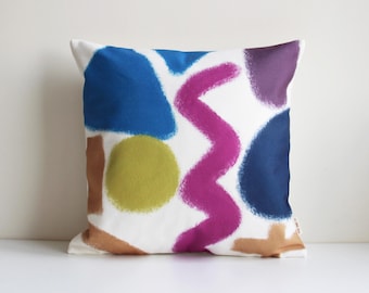 Modern Abstract Art Throw Pillow Cover - Colorful Prints Eclectic Decor